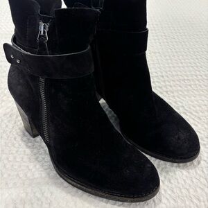 Paul Green Black Suede Heeled Boots
